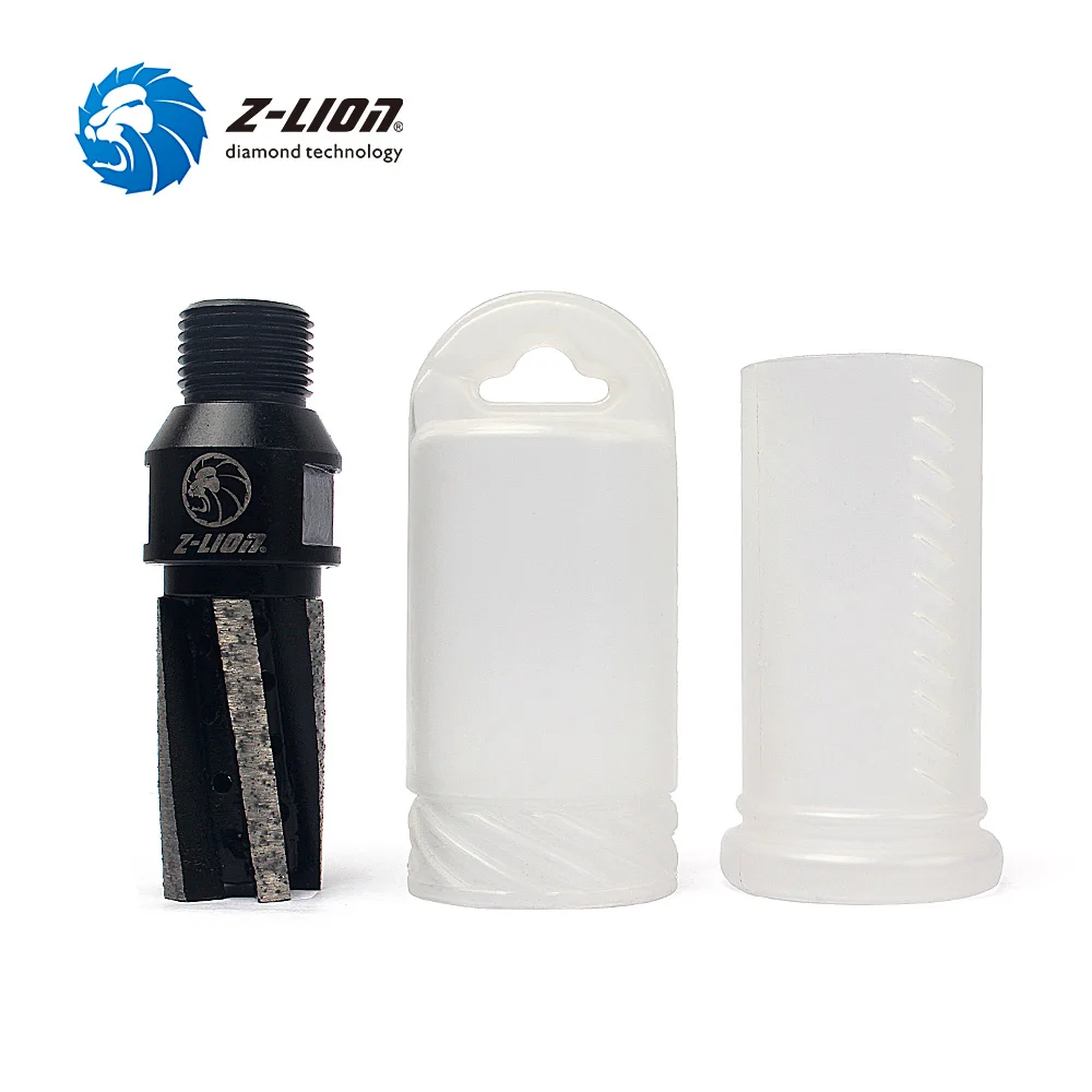 Z-LION, 1 шт., алмазная фреза с ЧПУ, 1/2 дюйма, резьба для гранита, мрамора, шлифования, 5 сегментов, алмазные фрезы
