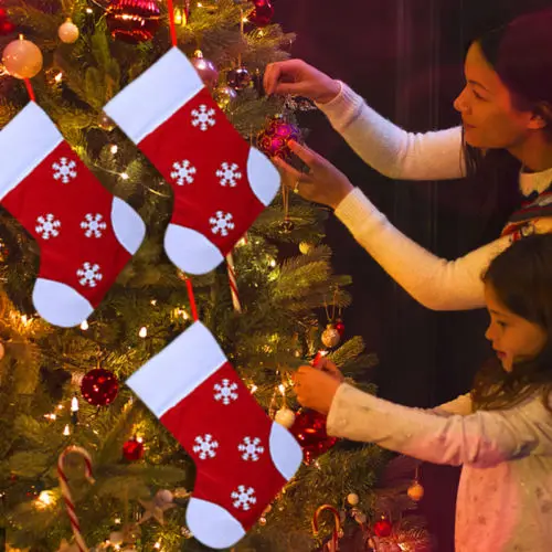 1 шт. носки Санта Снеговик Олень конфеты сумки держатели чулок рождественские