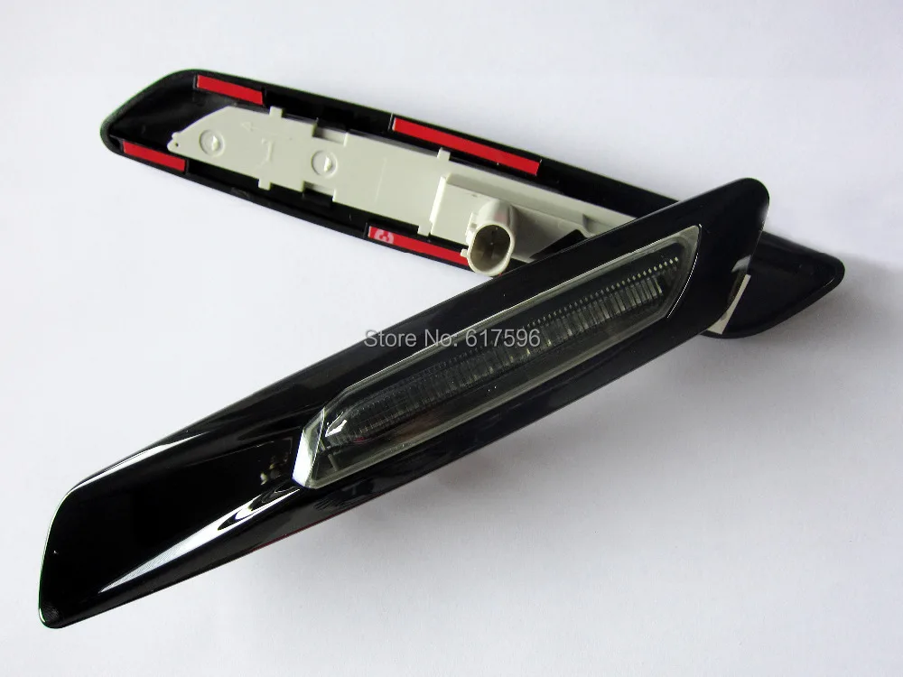 Глянцевый черный Тип + дымчатые линзы светодиодный боковой маркер светильник