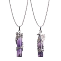 2018 popular delicate dragon phoenix natural stone pendant necklace female ornament fashion jewelry
