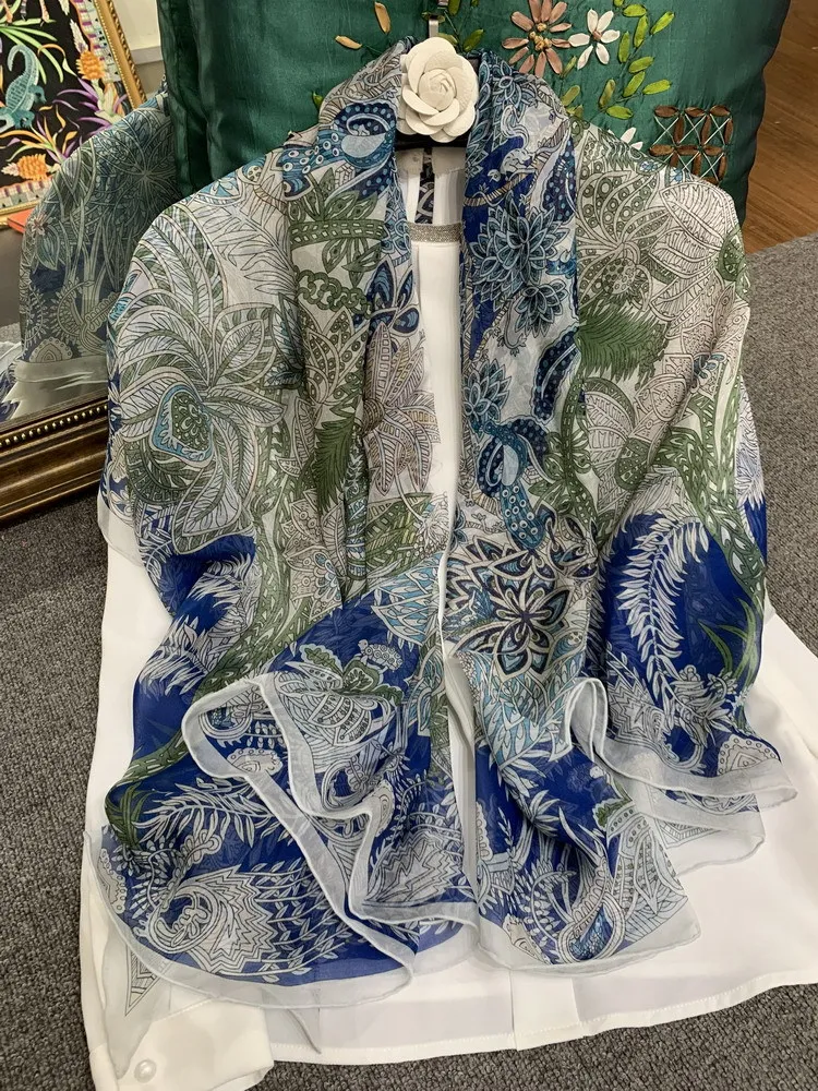 Шифоновый женский шарф мечты джунглей из чистого шелка большие женские летние