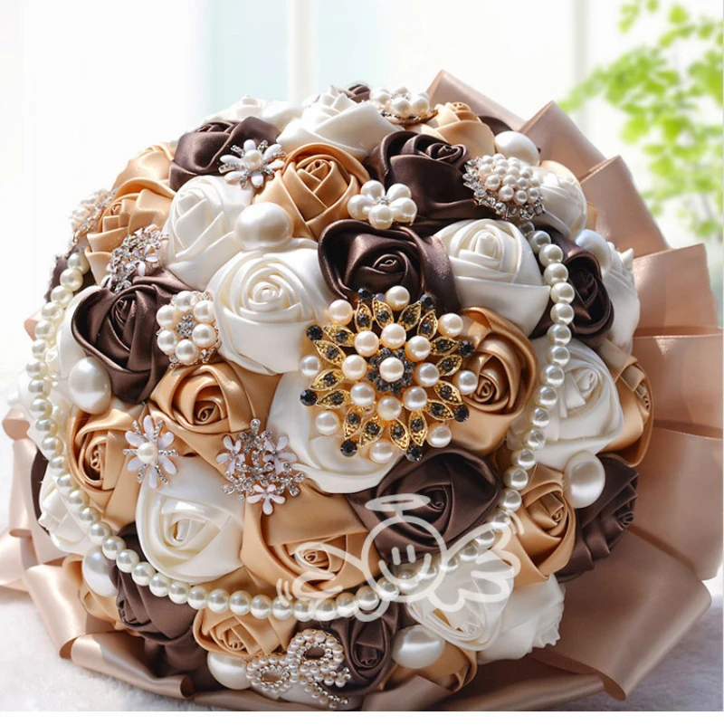 Bouquet Different color different styles of handmade flower decoration bride wedding holding flowers with diamond pearls | Свадьбы и