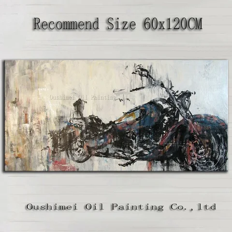 Ручная работа, высокое качество, современная абстрактная картина маслом с изображением мотоцикла на холсте для гостиной и мотоцикла