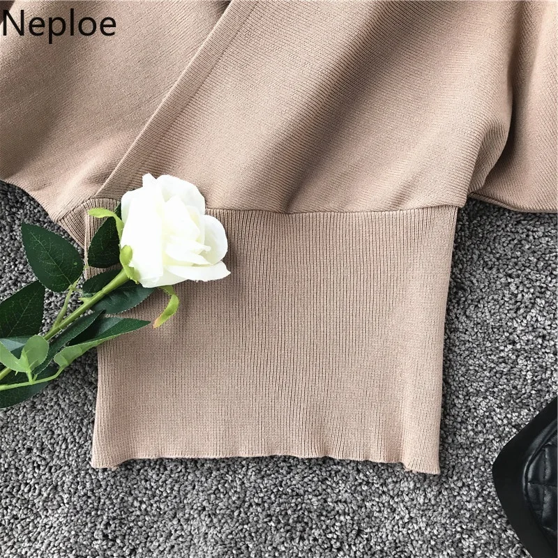 Neploe вязаные однотонные женские летние топы и футболки 2021 новые с короткими