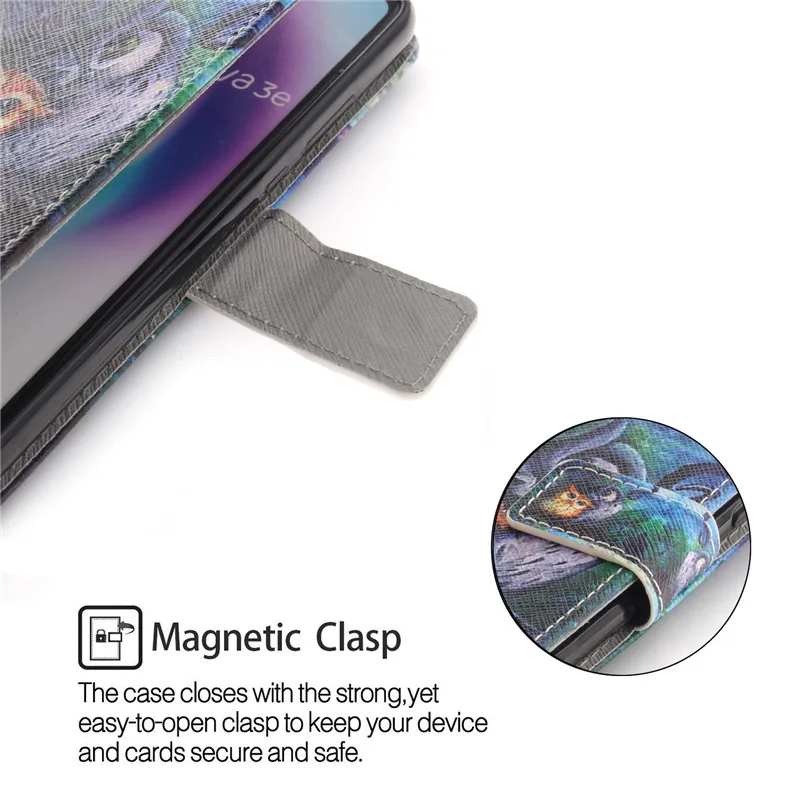 For Huawei Nova 3e Case Cover Wallet PU Leather Phone Flip Protective Back Bag | Мобильные телефоны и аксессуары
