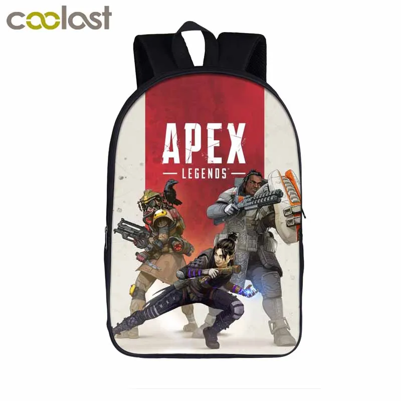 Рюкзак Apex Legends для подростков мальчиков и девочек; детские школьные сумки; Gibraltar Bloodhound; рюкзак с рисунком героя; детская сумка для книг; подарок - Цвет: 16apexlegends01