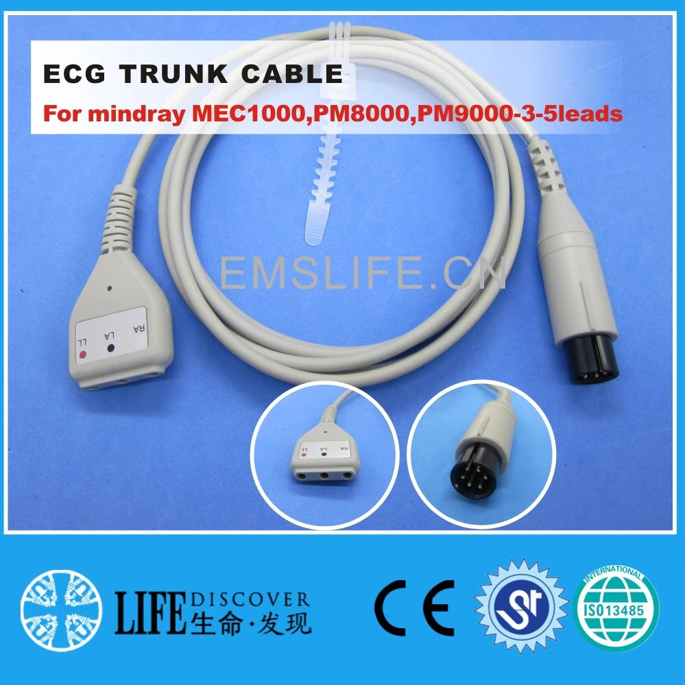 ECG 3 leads trunk кабель для mindray MEC1000 PM8000 PM9000 5leads монитор пациента| |