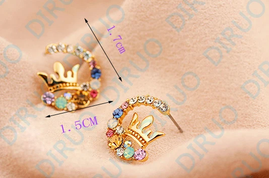 2016 Самые популярные серьги пусеты в виде короны модные украшения для женщин