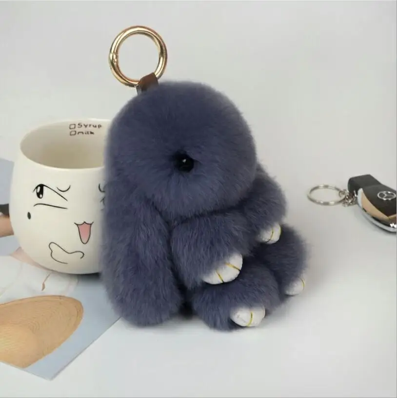 Oly2u New Arrival Sale Hot Bunny 15CM Rex Fur Rabbit Fashion Keychain For Gift Bag llaveros Tassel Jewelry|fashion keychain|keychain fashionkeychain