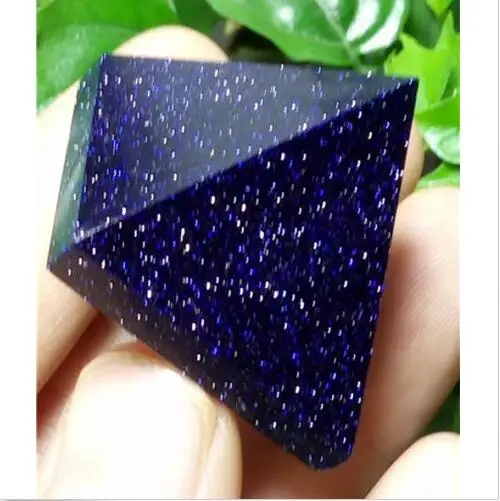 Кристалл Исцеления натуральный красивый сапфировый Голубой песок Пирамида | Дом