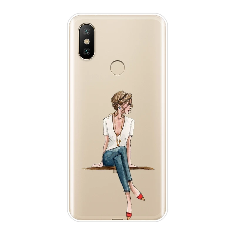 Мягкий чехол для телефона Xiaomi Mi A1 A2 Lite 8 SE Mi5 Mi6 Mi8 черный силиконовый накладка