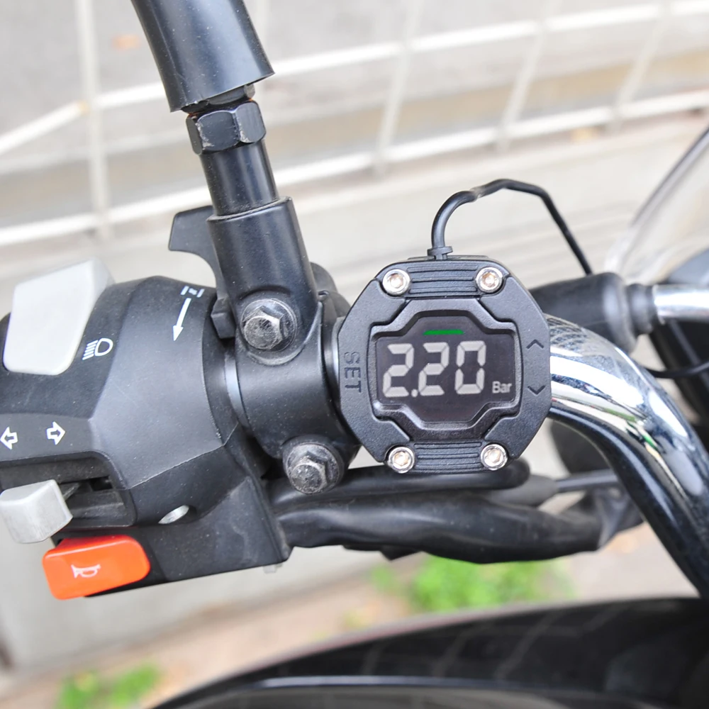 Steelmate ET-900AE DIY мотоцикл TPMS монитор давления в шинах мотоциклетная сигнализация с внешним датчиком беспроводной ЖК-дисплей