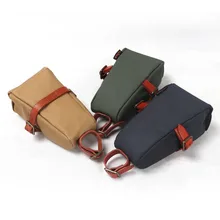 Tourbon Outdoor Vintage Bicycle Saddle Bag Bike Seat Tail Pouch Phone Key Case Waxed Canvas Water Repellent Cycling Accessories