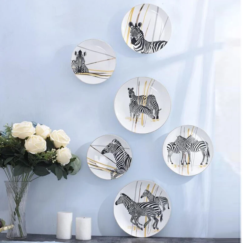 Настенные подвесные тарелки Zebra Bone China керамическая декоративная тарелка с