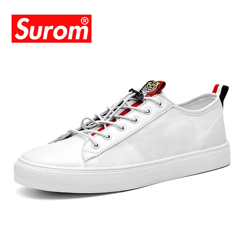 SUROM/Летняя модная обувь для мужчин Новинка 2019 года маленькие белые туфли мужская