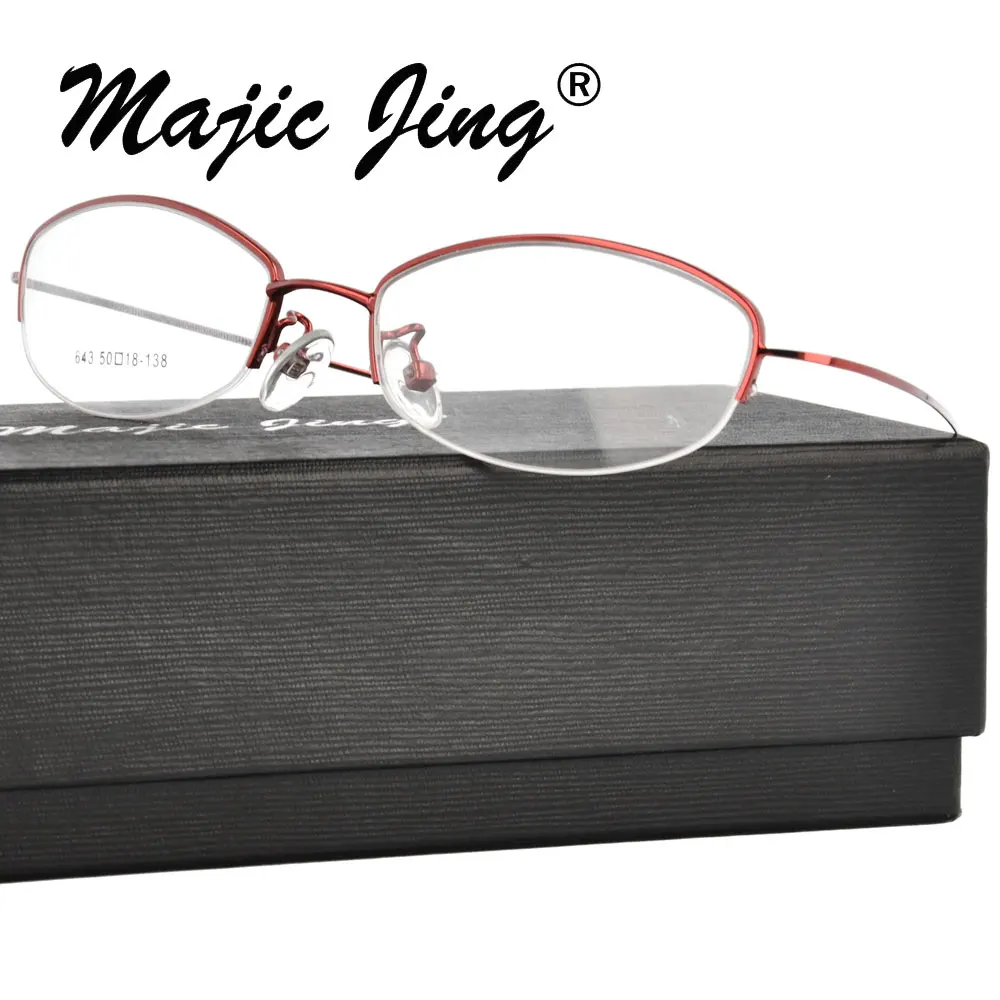 Металлические Очки Magic Jing с памятью оптические оправы половинчатая оправа