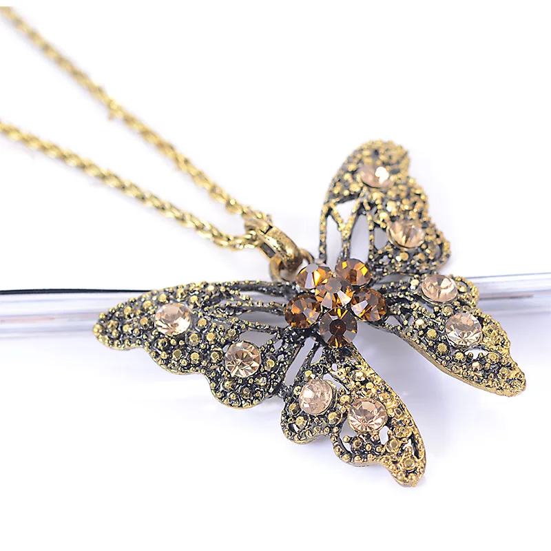 Женское вечернее ожерелье с подвеской в виде совы бабочки слона павлина лягушки