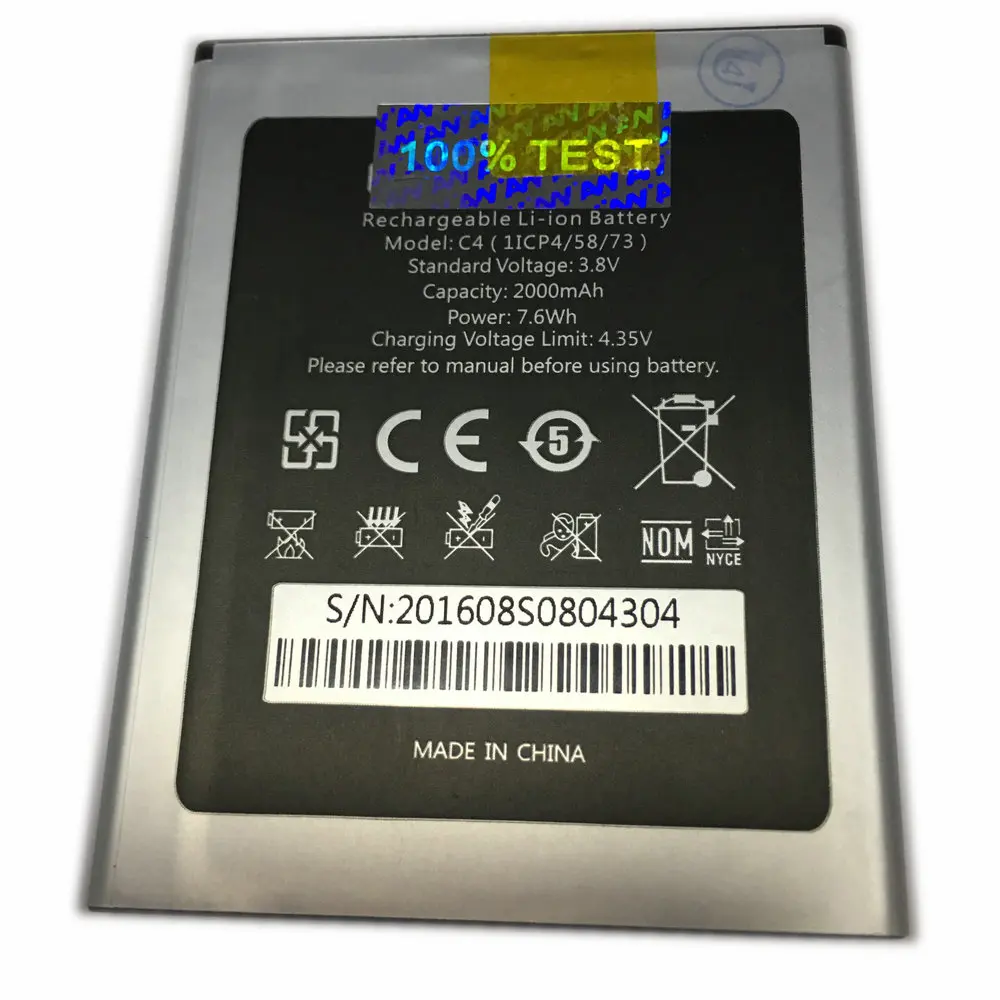 

Battery For Oukitel C4 5.0inch Mobile phone 2000mA Li-ion Batteries Bateria 100% Tested In stock