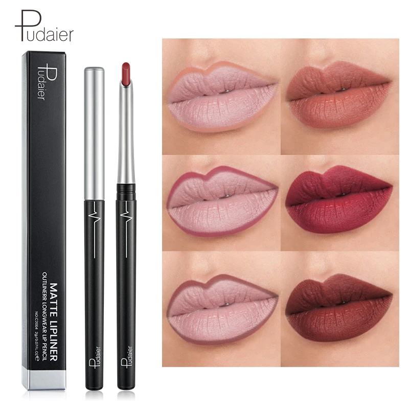 Pudaier Nude Pink матовый карандаш для губ Карандаш Гладкий легко носить губная помада