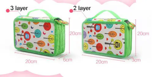 Fabirc Карандаш сумка эскиз пенал большой улыбкой молния Многослойные отверстие