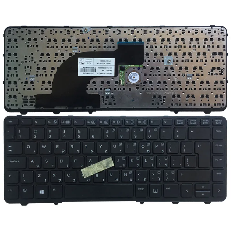 

Hebrew Laptop Keyboard for HP PROBOOK 640 G1 645 G1 black HB layout frame with Mouse Point