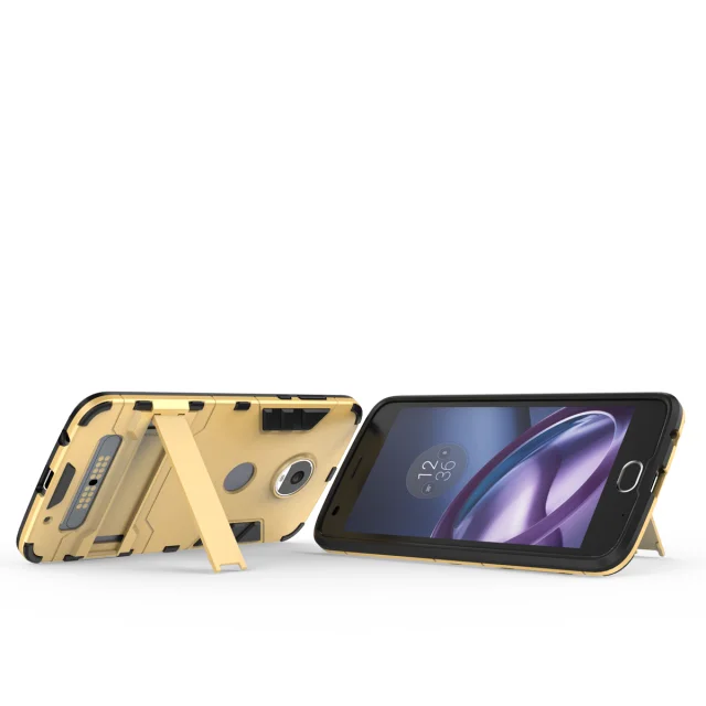 For Motorola Moto Z2 Play Case With Stand Hybrid Hard Silicone + PC Armor protective back cover case for shell |