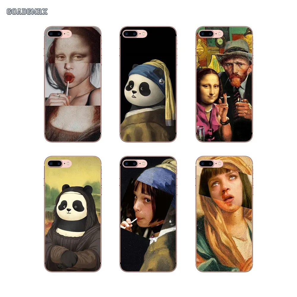 Мягкие прозрачные чехлы для Samsung Galaxy J3 J5 J7 A3 A5 A7 2015 2016 2017 Note 3 4 5 8 Funny Mona Lisa Art Print |