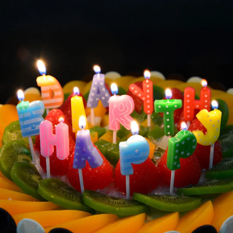 1 шт. 3 вида стилей экологическая английская свеча с надписью Happy Birthday для детей