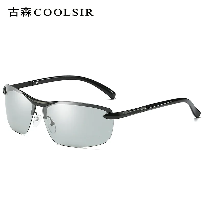 black-photochromic Бренд Дизайн Модные солнцезащитные очки Для мужчин Polarized Pilot Хамелеон фотохромизм с антибликовым покрытием очки, день и ночь для вождения мужские солнцезащитные очки - Цвет линз: black-photochromic
