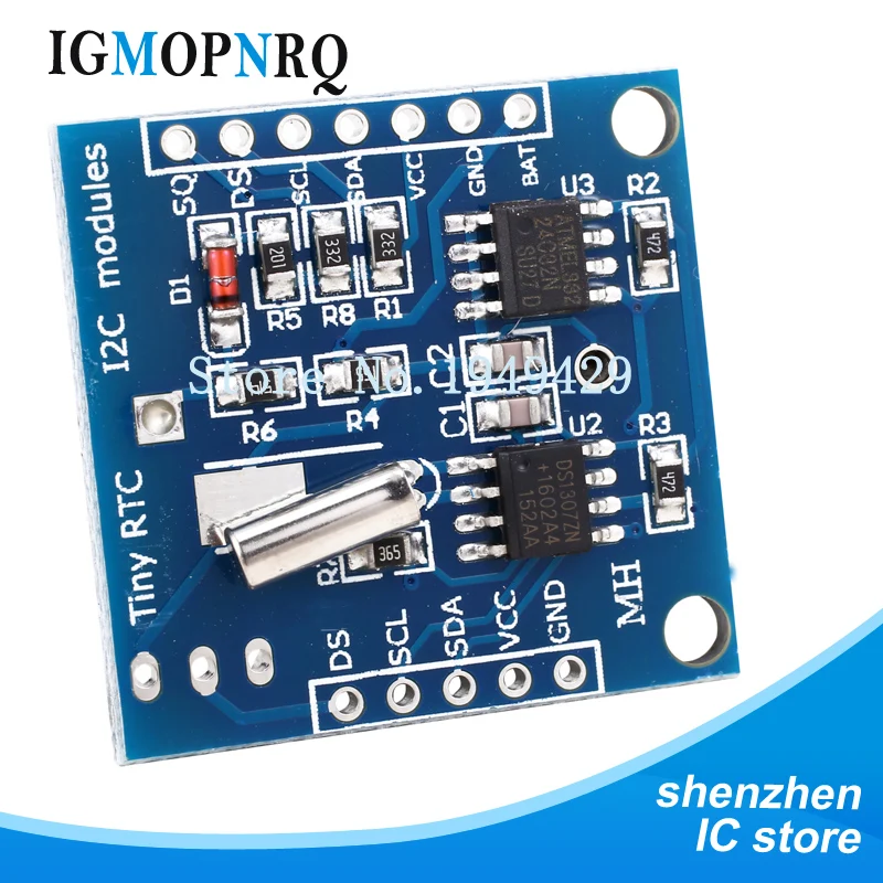 5 шт., крошечные модули RTC I2C 24C32, память DS1307, модуль RTC без аккумулятора
