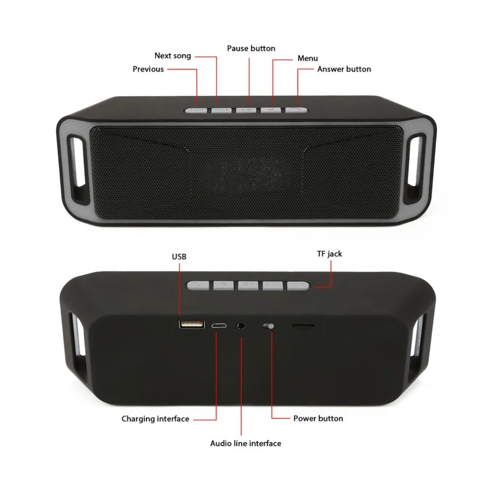 S208 Bluetooth динамик беспроводной Recharegable стерео громкоговорители USB зарядка мини FM