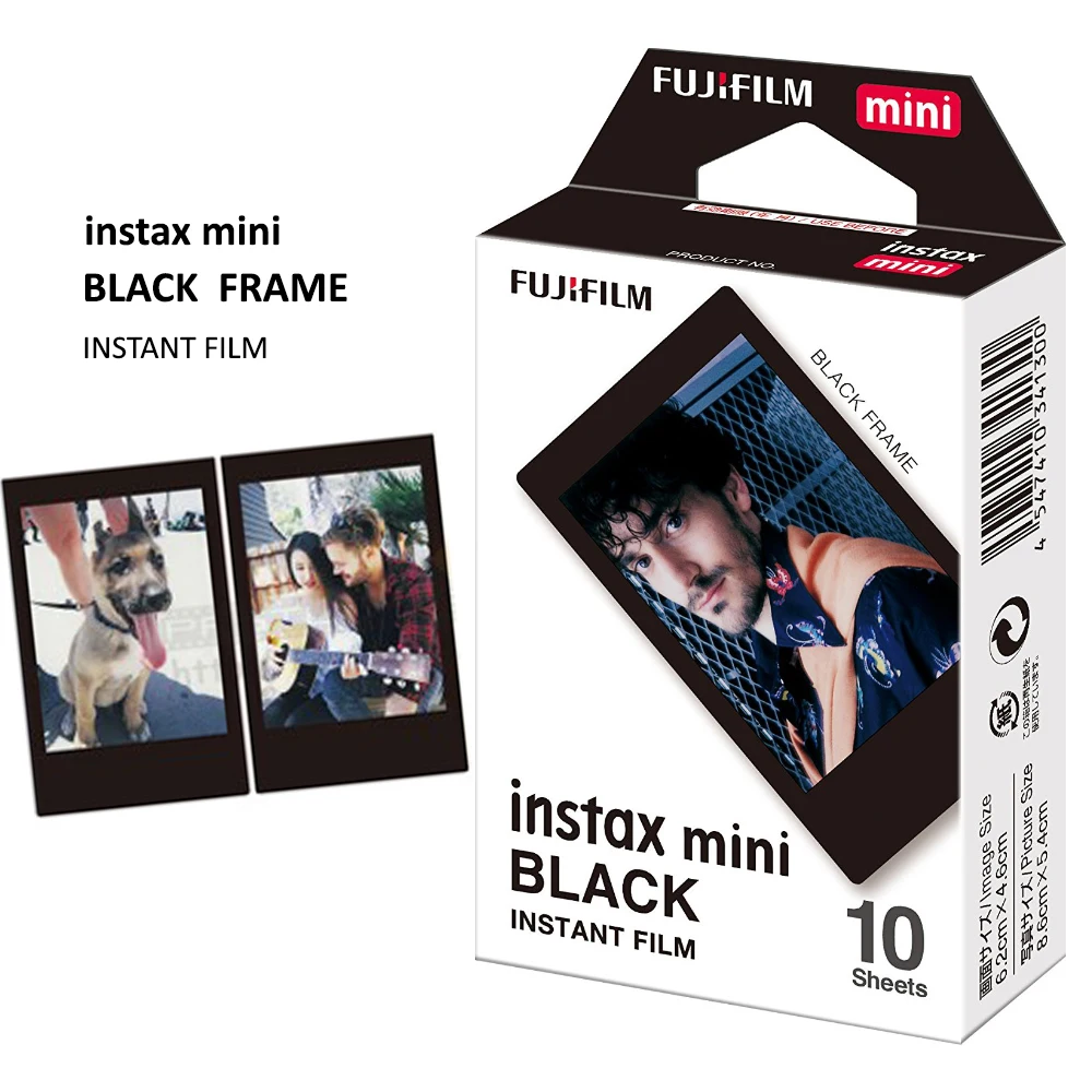 Подлинная Fujifilm Instax Mini черная рамка пленка 10 листов для Fuji Instant Mini 8 9 70 90 25 50s камера Share SP-1 SP-2 принтер