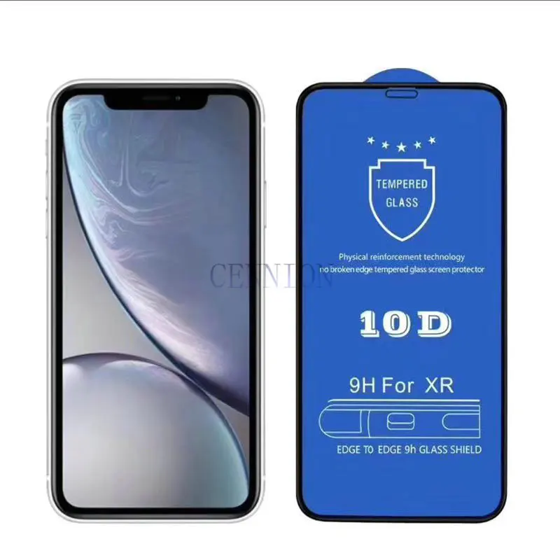 10D полное покрытие закаленное стекло протектор для iPhone XR Xs Max X 6 7 8 plus 100 шт включает розничную упаковку