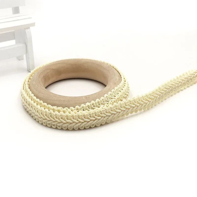 Beige 4 ярдов ширина 1,2 см кружевная отделка плетеная для костюма высокое качество коса многоножка швейная кружевная лента для свадебных аксессуаров - Цвет: Beige