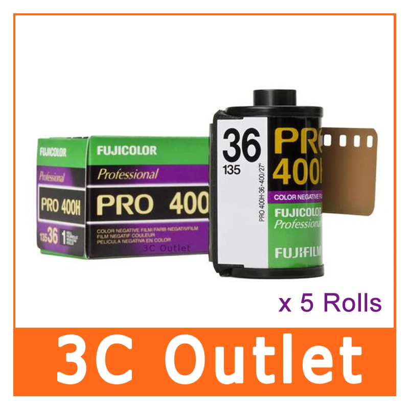 5 рулонов x Fujifilm Fujicolor Professional PRO 400H 135 цветная отрицательная рулонная пленка ISO 400 36