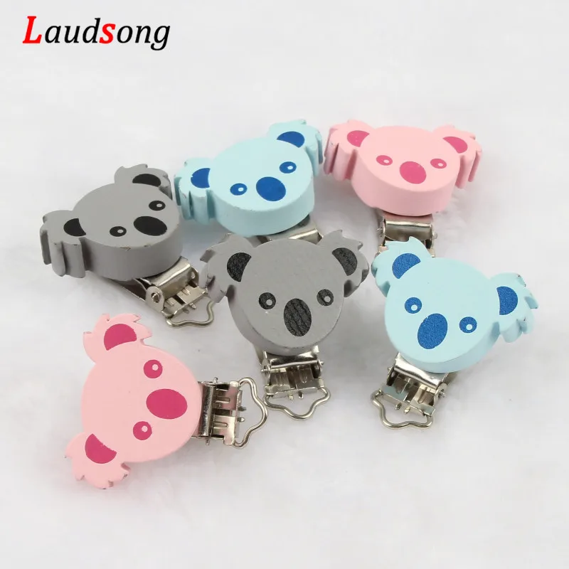 2 шт. коала в форме пустышки клип деревянные бусины прорезыватель аксессуары