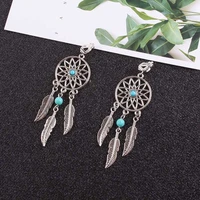 jiofree vintage dream catcher alloy feathers clip on earrings non piercing for women girts fashion party wedding ear jewelry