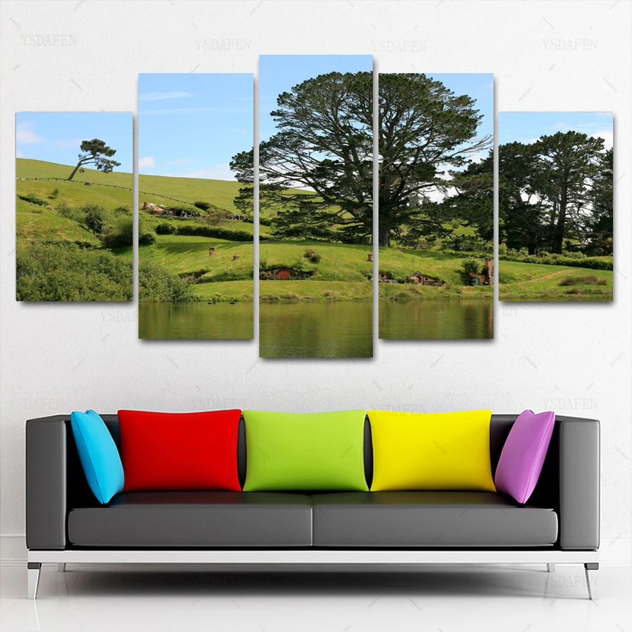 Drop Shipping HD 5 panel Canvas Art Hobbit 7 Painting Home decor Poster Picture For Living Room VH-861 | Дом и сад