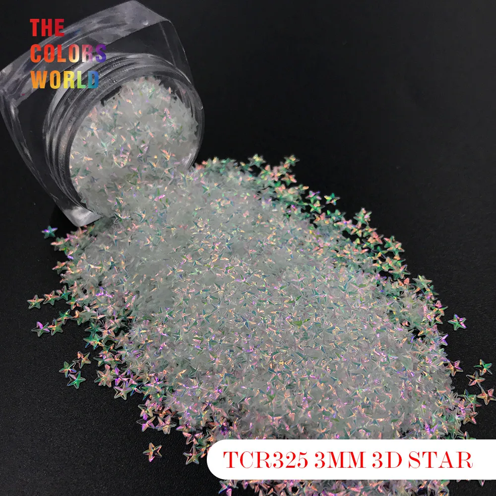 Яркие блестки 3D в форме звезды для ногтей 3 мм|colored glitter|glitter for nailsglitter color |