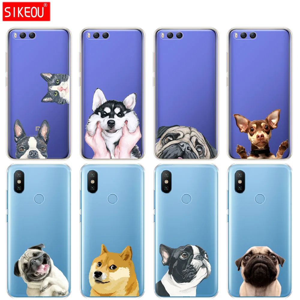 Силиконовый чехол для Xiaomi Mi A1 A2 5 Φ 5X 6 Mi5 MI6 NOTE 3 MAX Mix 2 2S защитная задняя крышка собак