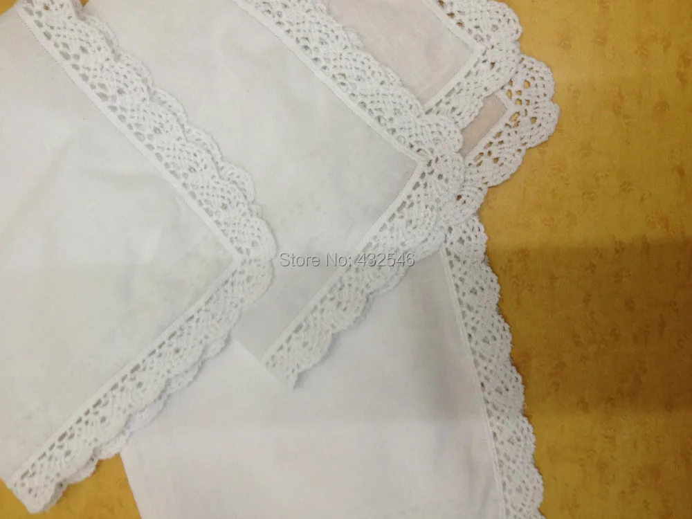 Модные женские носовые платки 12 шт./лот 11x11White100% хлопок Свадебные вышитые