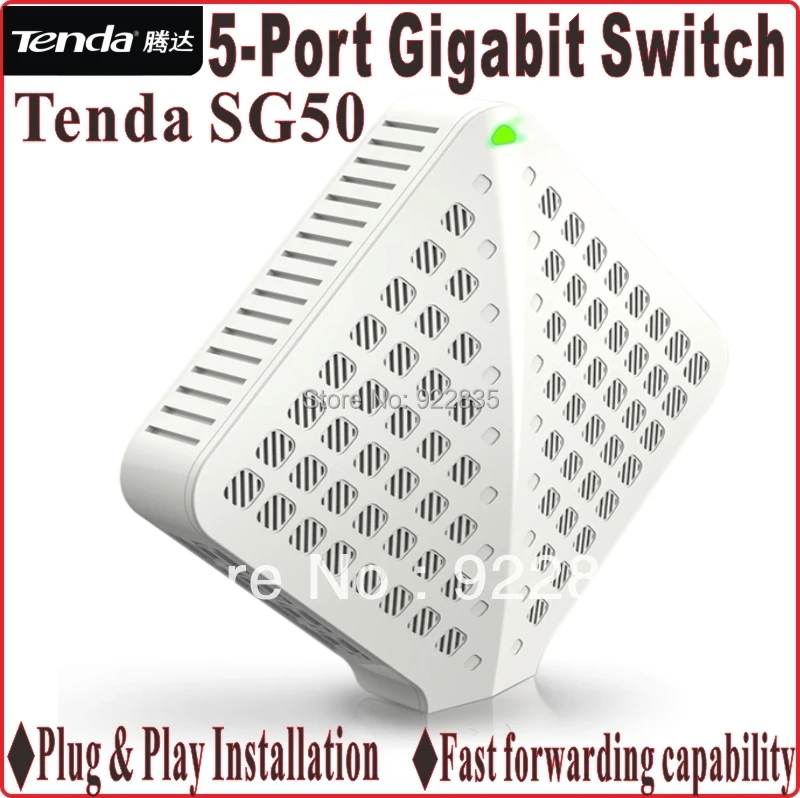 Гигабитные сетевые переключатели Plug and Play гигабитная Скорость Tenda SG50 1000 Мбит/с 5