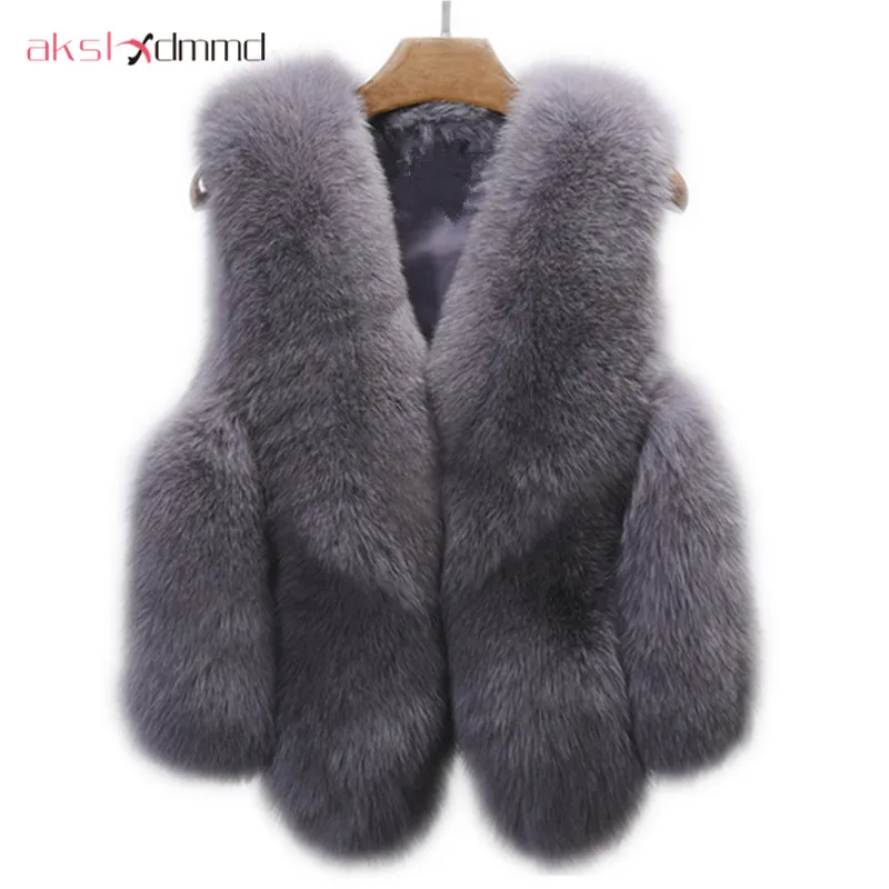 Женский жилет большого размера из искусственного меха короткая куртка лисьего