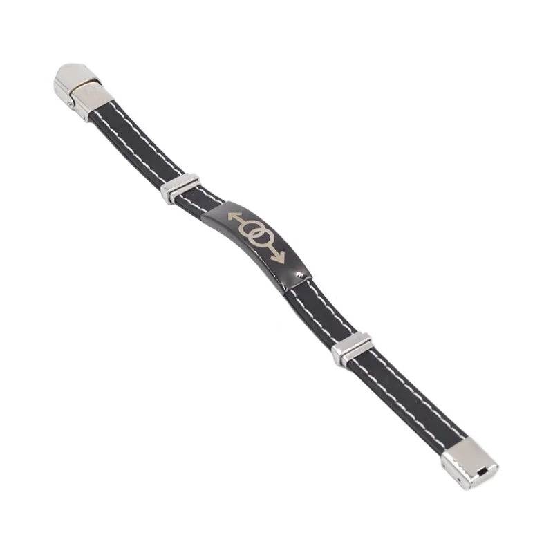 Lychee 1 шт. Силиконовый браслет с Отличительной символикой сплав резиновый акцент