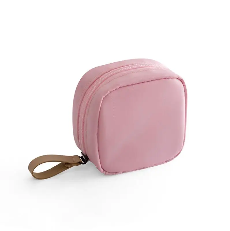 Pink 1 шт., мини одноцветная косметичка с фламинго, кактус, дорожная косметичка для Хранения Туалетных принадлежностей, красивая косметичка, косметичка, органайзер, Лидер продаж - Цвет: Pink