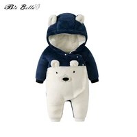 winter new cute baby clothes thicken fleece long sleeve rompers jumpsuit bebes infantil animal clothing baby body meninos