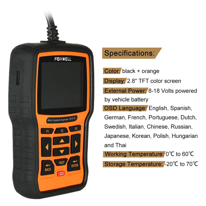 Foxwell NT510 Пригодный Для Jaguar/LandRover Полные Системы ABS SRS EPB Службы Масла Полный