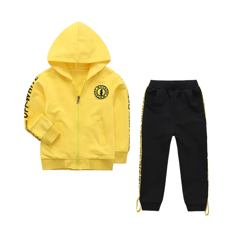 Spring Autumn Children Boy Clothes Sets Kids 2pcs long Sleeves T-Shirt Toddler Suits casual cotton baby girl Hooded sportswear |