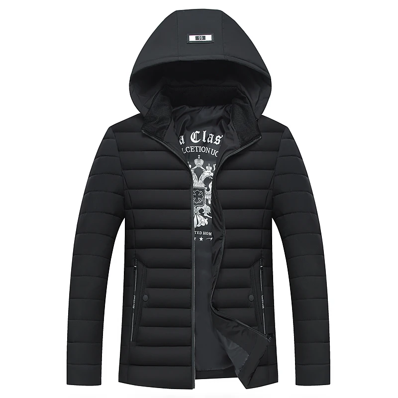 Для мужчин зимняя куртка плотное пальто новый 2018 шляпа съемная теплое с