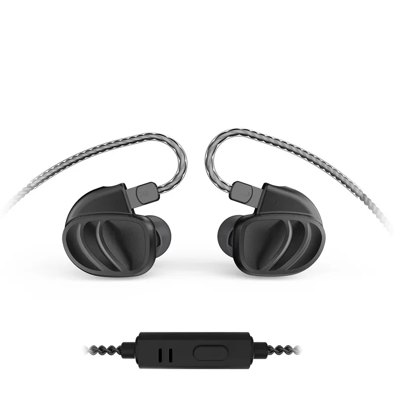 Black with mic BQEYZ KC2 2DD+ 2BA затычки для ушей в уши металлический механизм 2PIN 0,78 альтернативный круг железного провода на второй bluetooth гарнитура k2 - Цвет: Black with mic